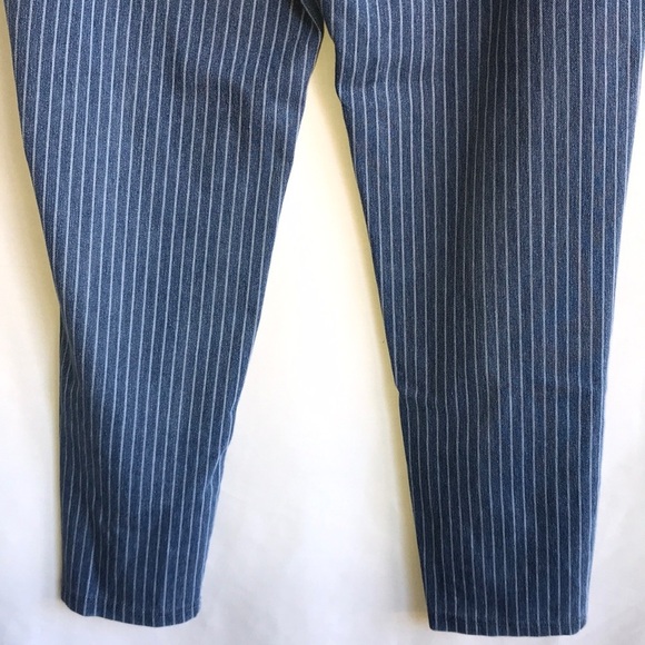Natural Reflections blue & white vertical-striped pull-on pants, size XL - Picture 6 of 8